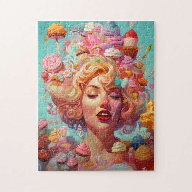 Puzzle Candy Ice Cream Girl Surreal Imaginaire Art (Vertical)