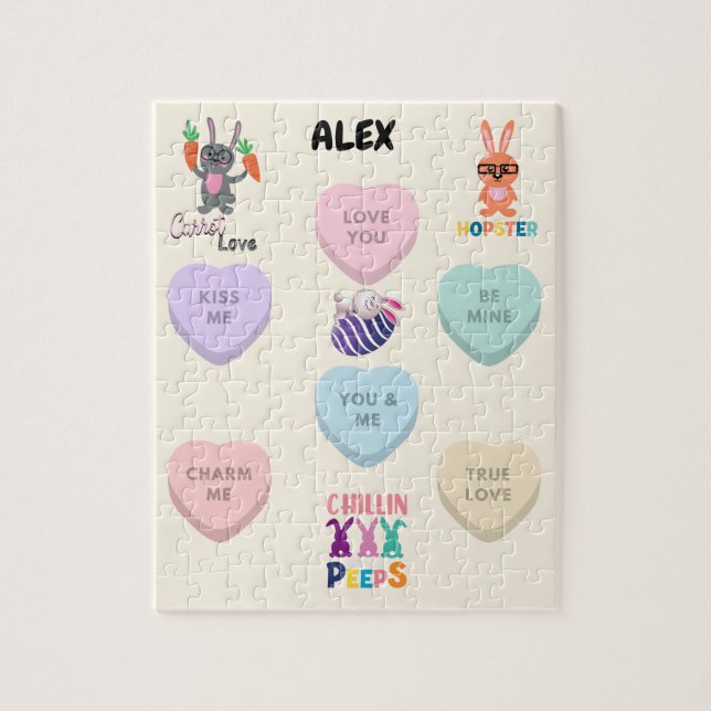 PUZZLE "CANDY & RABBITS" PERSONNALISÉ (Vertical)