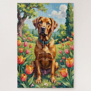 Puzzle Cane Corso Jardin Floral de Printemps Chien