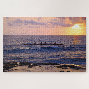 Puzzle Canoë de Outrigger au coucher du soleil sur la Big