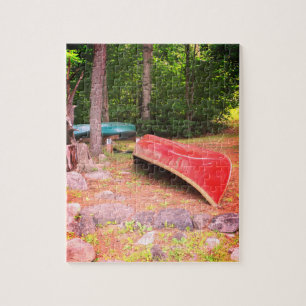 Puzzle Canoës à la casse-tête de jour pluvieux de cottage