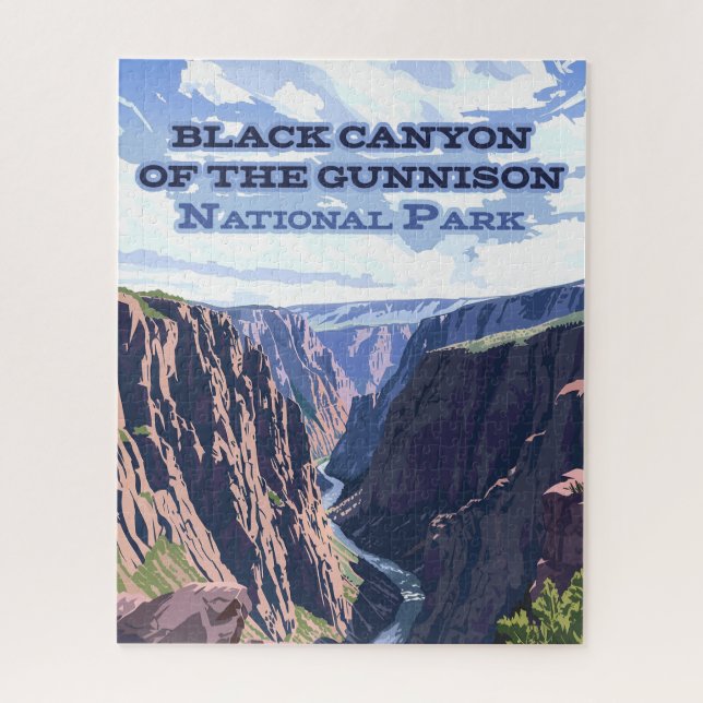 Puzzle Canyon noir du parc national Gunnison CO (Vertical)