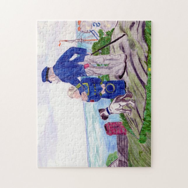 Puzzle Capitaine de la marine marchande et petit-fils (Vertical)