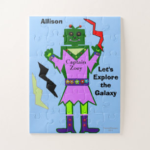 Puzzle Capitaine Zoey Girl Robot Roses Fleurs en tenue