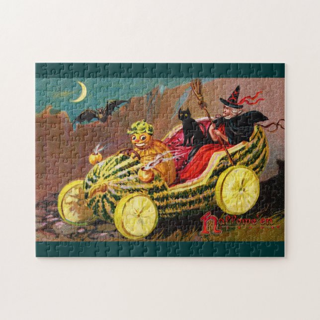 Puzzle Car de pastèque de Halloween (Horizontal)