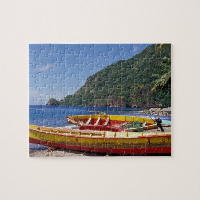 Puzzle Caraïbes, BWI, Sainte-Lucie, Sailboats, Soufrière. (Horizontal)