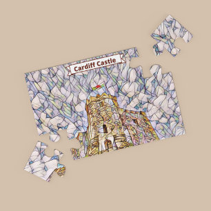 Puzzle Cardiff Castle Mosaic Image, Pays de Galles, Royau
