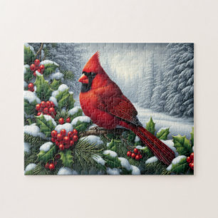 Puzzle Cardinal Dans La Neige