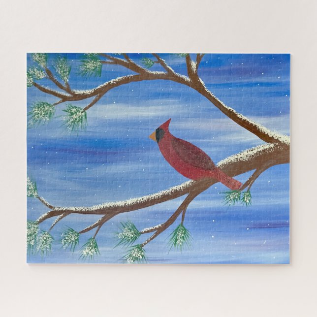 Puzzle Cardinal d'hiver (Horizontal)