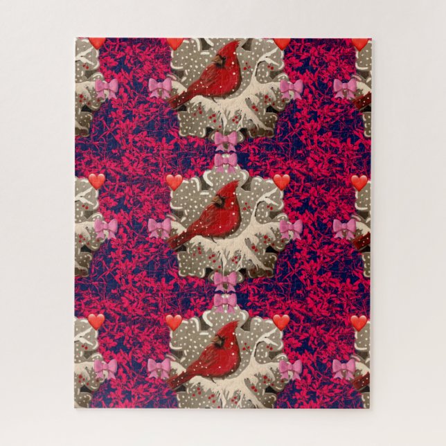 Puzzle Cardinal en Silver Snowflake (Vertical)