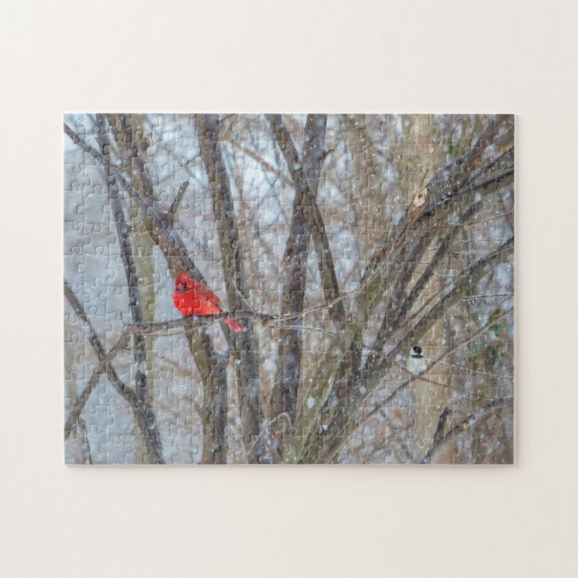 Puzzle Cardinal et Chickadee (Horizontal)