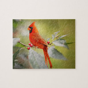 Puzzle Cardinal Rouge Noël vacances Nature