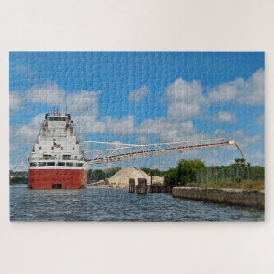 Puzzle Cargo des Grands Lacs déchargeant de la pierre