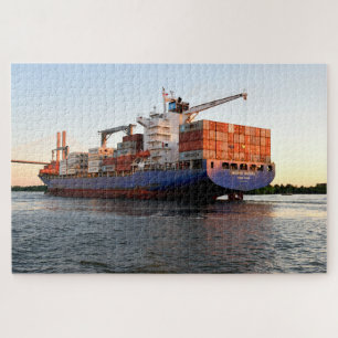 Puzzle Cargo Ship at Savannah, Georgia river