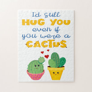 Puzzle Caricature amusante et colorée Cactus en amour rom