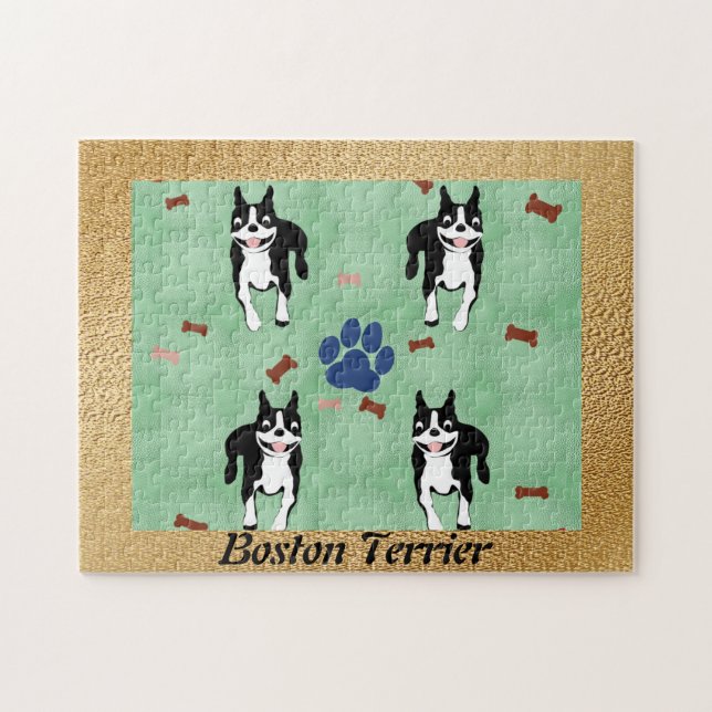 Puzzle Caricature de Boston Terrier (Horizontal)