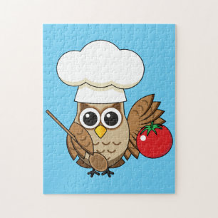 Puzzle Caricature de Chouette à Cuisine mignonne