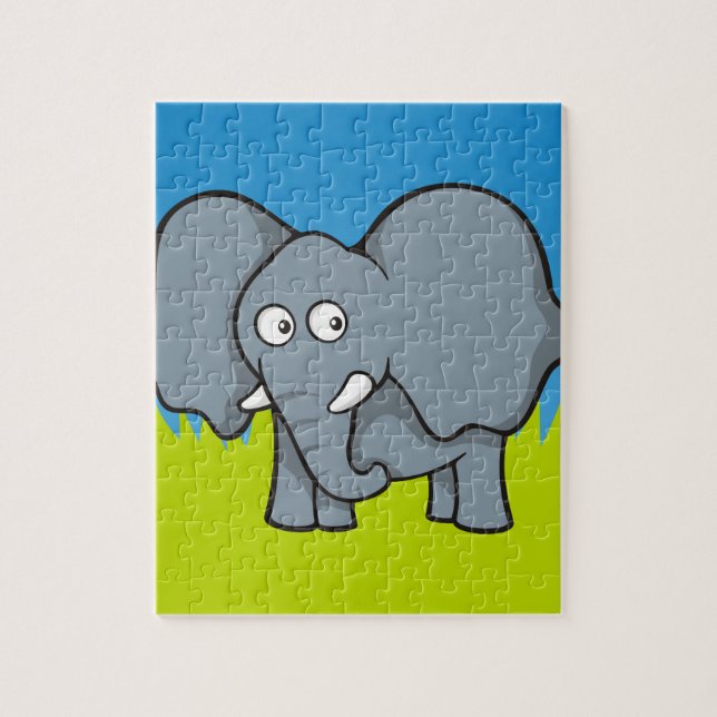 Puzzle Caricature d'éléphant gris (Vertical)