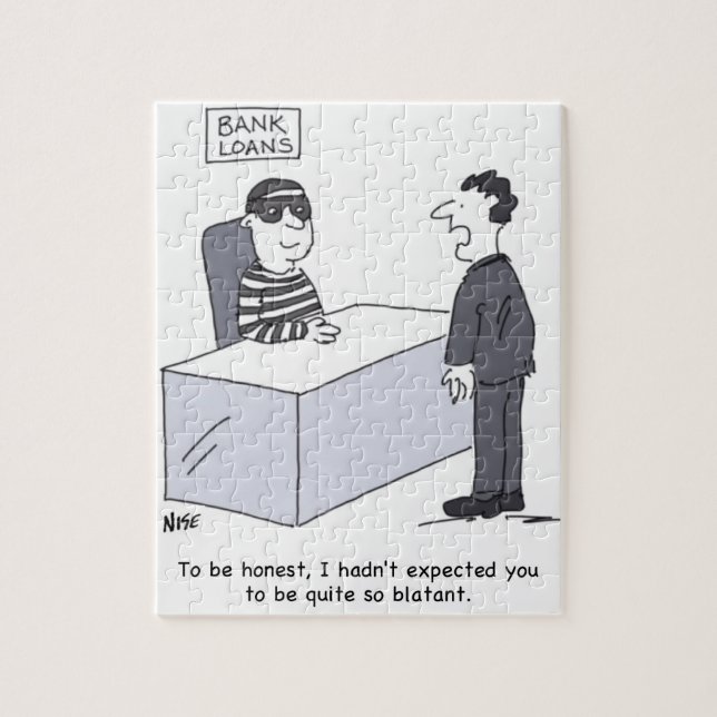 Puzzle Caricature du bureau du directeur de banque (Vertical)