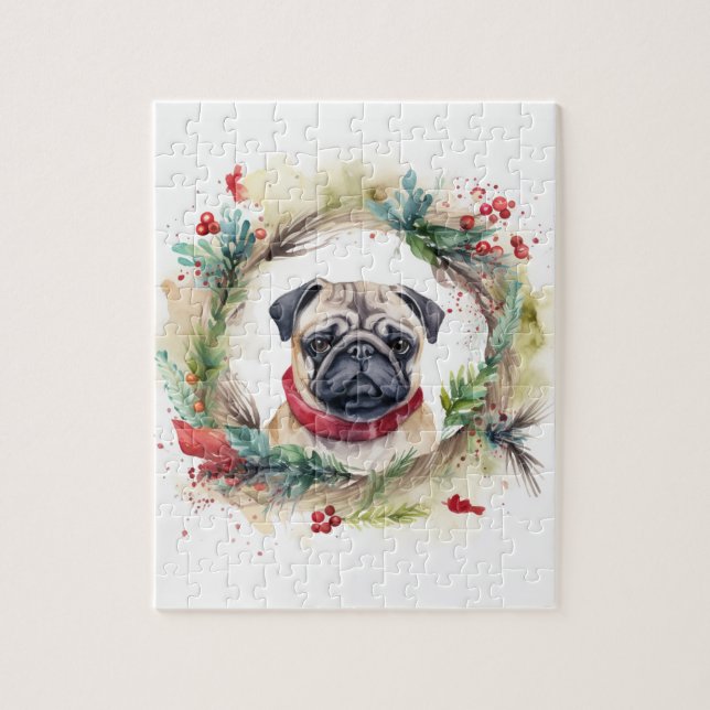 Puzzle Carlin Noël Wreath Festive Pup (Vertical)