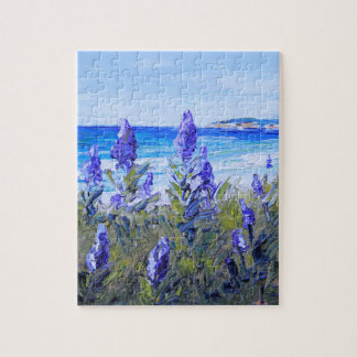 Puzzle Carmel la Californie, plage, lupins, art de