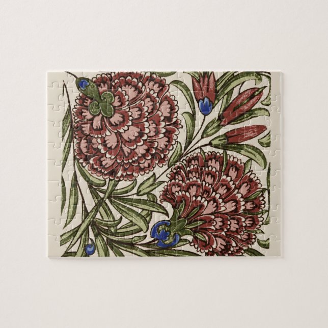 Puzzle Carnation Tile Fleur Art antique (Horizontal)