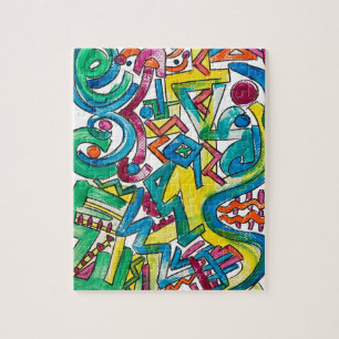 Puzzle Carnaval - Art géométrique moderne peint à la main