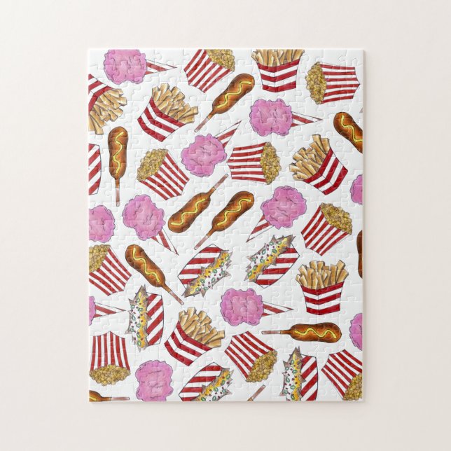 Puzzle Carnival Fair Food Nachos Corndog Cotton Candy (Vertical)