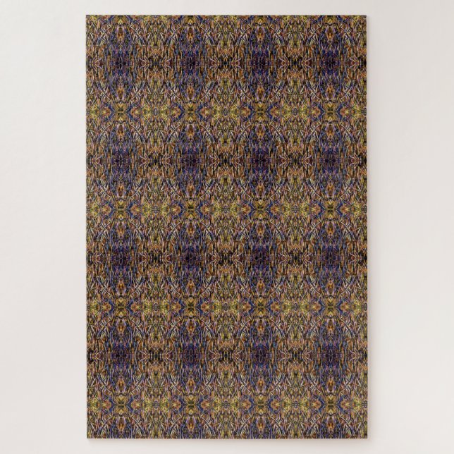 Puzzle Carnival Glass Grass With Orange Mold Fungus tiled (Vertical)