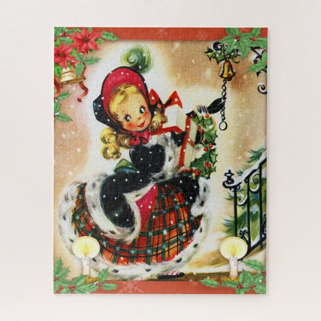 Puzzle Caroleur de Noël Vintage (Vertical)