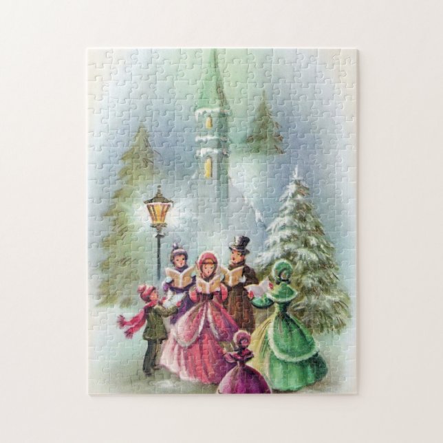 Puzzle Caroleurs de Noël Vintage (Vertical)