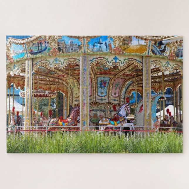 Puzzle Carousel merry-go-round chevaux (Horizontal)