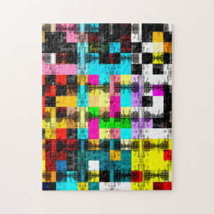 Puzzle Carré Art abstrait géométrique et coloré