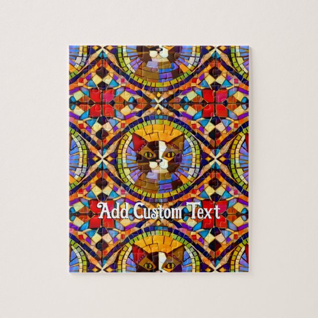Puzzle Carreaux de mosaïque de chats colorés - Joyeux et  (Vertical)
