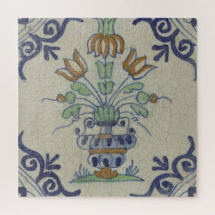 Puzzle Carrelage Delft Antique Pot de Fleur Céramique