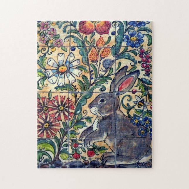 Puzzle Carrelage du jardin du lapin sud-ouest Fleurs colo (Vertical)