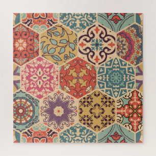 Puzzle Carrelage en Patchwork coloré Motifs islamiques