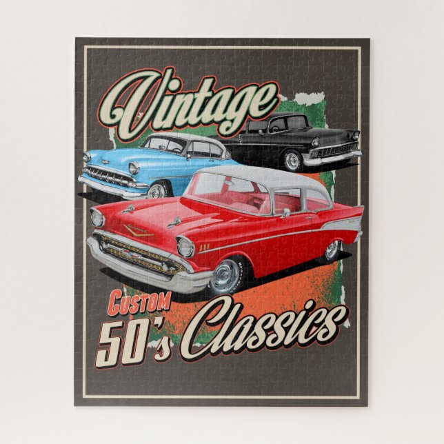 Puzzle Cars classiques personnalisés des années 1950 Puzz (Vertical)