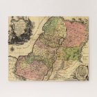 Carte 1759 de l'Israël antique avec les 12 tribus