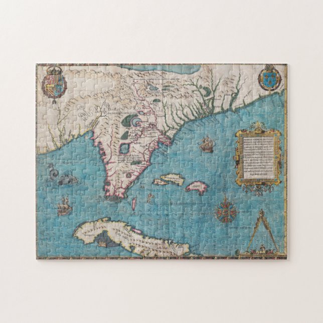 Puzzle Carte antique de la Floride et du Cuba (Horizontal)