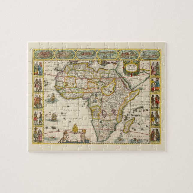 Puzzle Carte antique de l'Afrique par Hondius et Jansson (Horizontal)