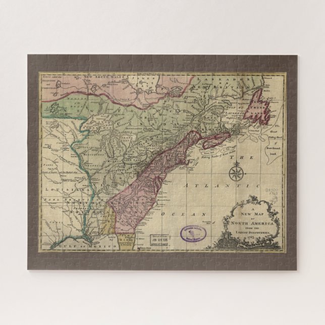 Puzzle Carte antique de l'Amérique du Nord, restaurée, 17 (Horizontal)