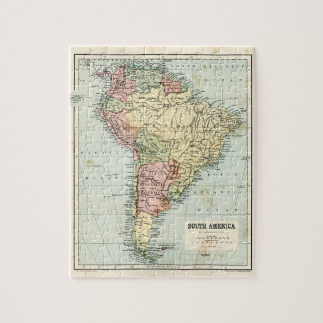 Puzzle Carte antique de l'Amérique du Sud (Vertical)