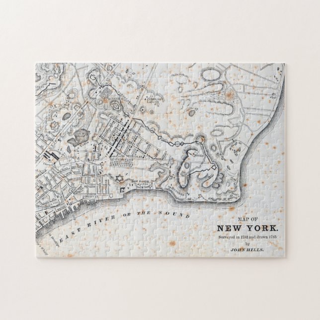 Puzzle Carte antique de New York (Horizontal)