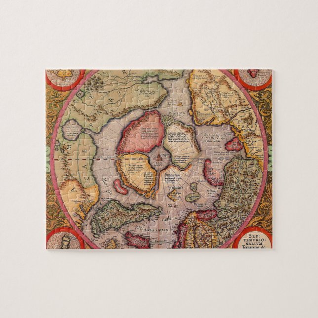 Puzzle Carte antique du pôle Nord Carte par Mercator (Horizontal)