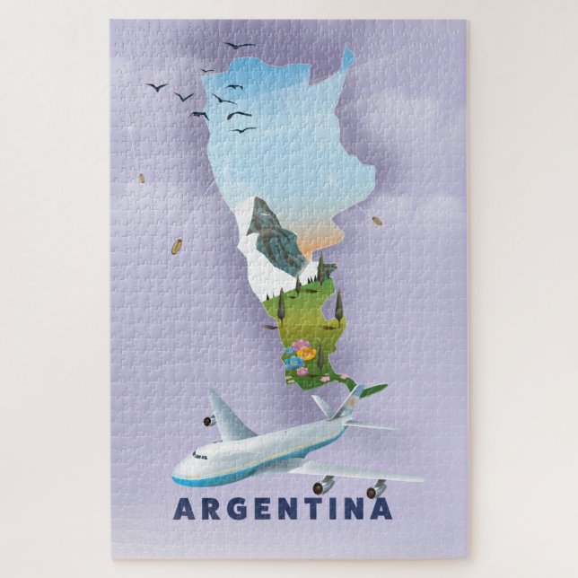 Puzzle Carte Argentine poster Voyage (Vertical)
