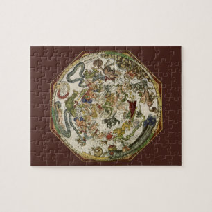 Puzzle Carte céleste par Peter Apian, Astronomie Vintage