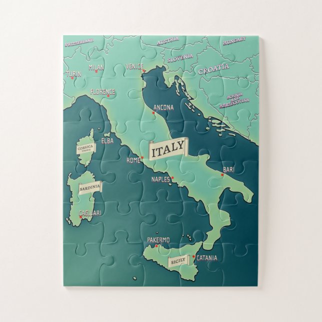 Puzzle Carte Classique De L'Italie (Vertical)