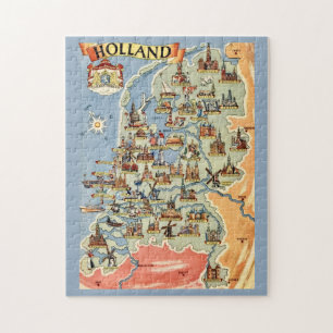 Puzzle Carte colorée de Hollande 