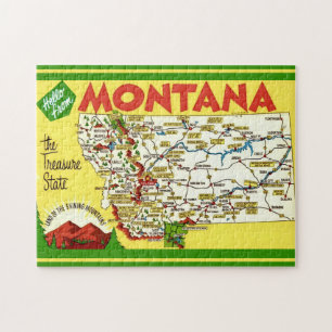 Puzzle Carte colorée du Montana 11x14